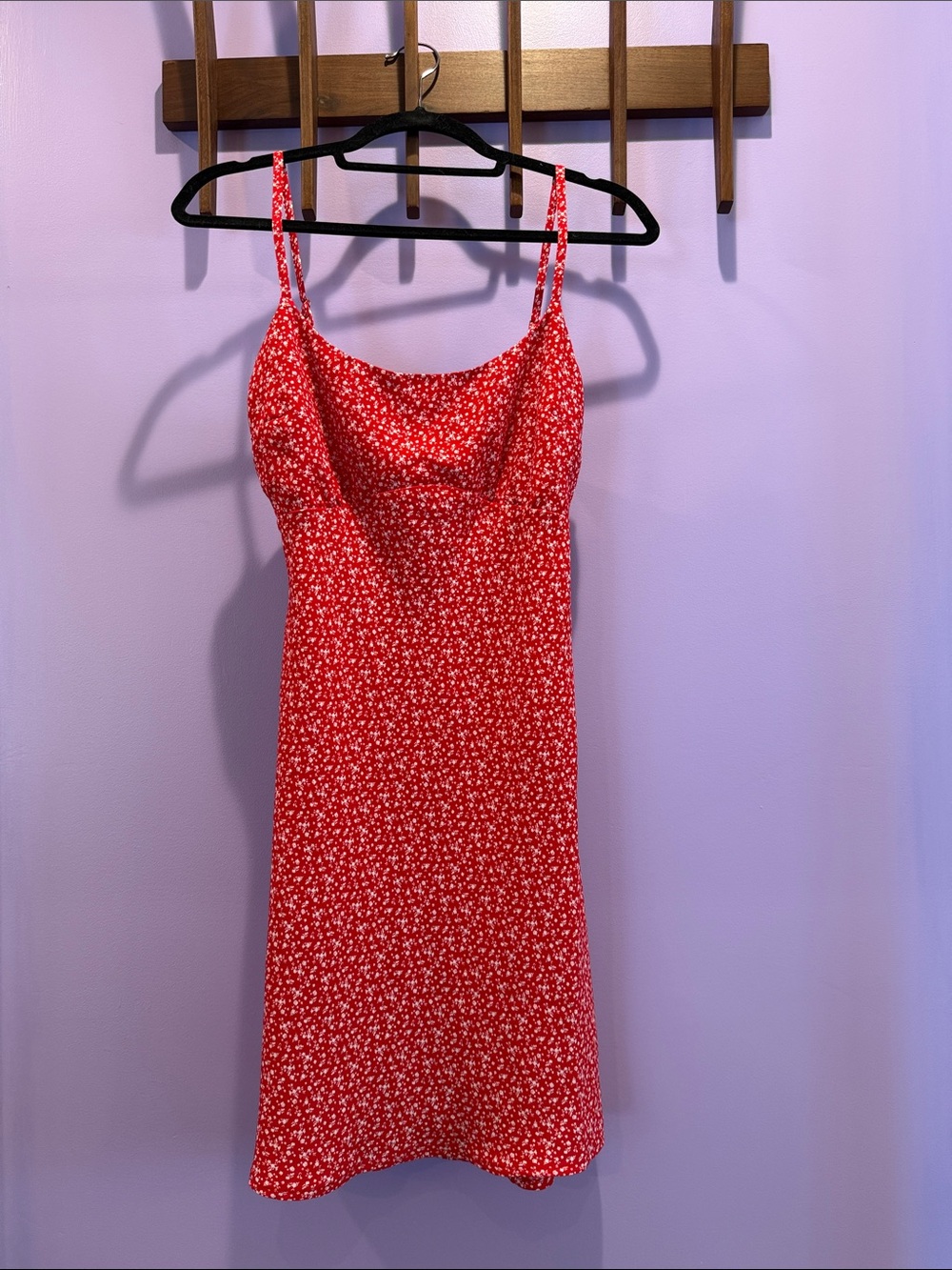 Hollister red floral summer minidress low back size medium tall